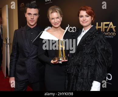 Renee Zellweger, Finn Wittrock et Jessie Buckley à l'édition 23rd des « Hollywood film Awards », qui ont eu lieu à l'hôtel Beverly Hilton le 3 novembre 2019 à Beverly Hills, en Californie. Banque D'Images