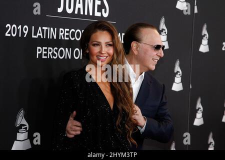 Thalia, Tommy Mottola à la Latin Recording Academy Gala 2019 personne de l'année qui a eu lieu à la salle de bal Premier du MGM Grand Conference Centre Banque D'Images