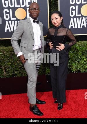 Barry Jenkins et Lulu Wang lors des Golden Globe Awards 77th qui ont eu lieu à l'hôtel Beverly Hilton le 5 janvier 2020 à Beverly Hills, Los Angeles. Banque D'Images