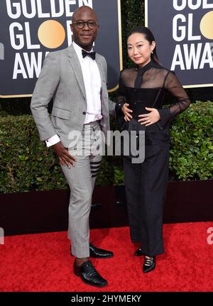 Barry Jenkins et Lulu Wang lors des Golden Globe Awards 77th qui ont eu lieu à l'hôtel Beverly Hilton le 5 janvier 2020 à Beverly Hills, Los Angeles. Banque D'Images