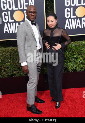 Barry Jenkins et Lulu Wang lors des Golden Globe Awards 77th qui ont eu lieu à l'hôtel Beverly Hilton le 5 janvier 2020 à Beverly Hills, Los Angeles. Banque D'Images