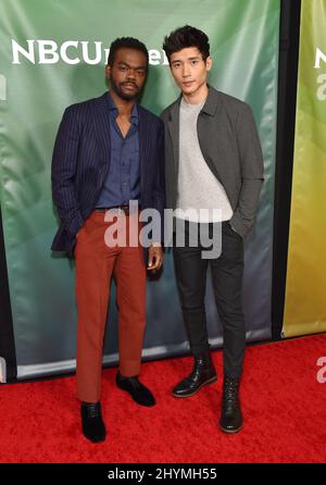 William Jackson Harper et Manny Jacinto arrivent au NBCUniversal Winter TCA 2020 à l'hôtel Langham Huntington le 11 janvier 2020 à Pasadena, CA. Banque D'Images