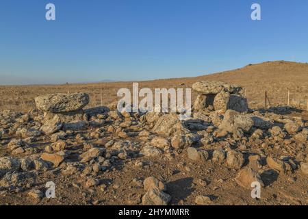 Tombe de l'âge de pierre à Gamla, Golan, Israël Banque D'Images