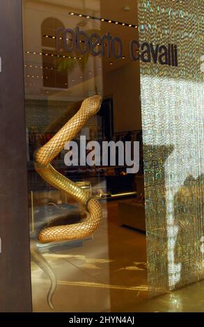 Roberto Cavalli sur Rodeo Drive. Photo : presse britannique Banque D'Images