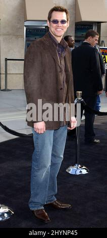 Jim Carrey participe à la première mondiale « Lemony Snicket's A Series of malheureux Events » à Hollywood. Photo : presse britannique Banque D'Images