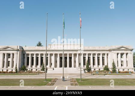 Olympia, États-Unis. Mars 2021. Temple de la Justice de l'État de Washington par une journée ensoleillée Banque D'Images