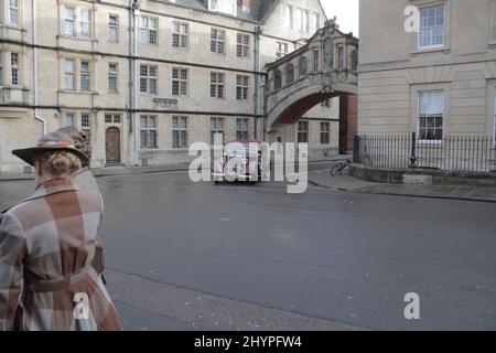 Timothée Chalamet filmant Womka à Oxford (photo Jack Ludlam) Banque D'Images