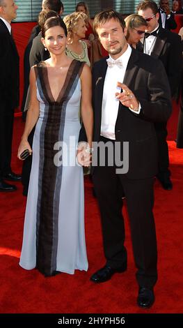 COURTENEY COX ET DAVID ARQUETTE ASSISTENT AUX PRIX ANNUAL EMMY 55TH À LOS ANGELES. IMAGE : PRESSE BRITANNIQUE Banque D'Images