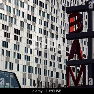 Panneau Brooklyn Academy of Music dans le centre-ville de Brooklyn, New York Banque D'Images