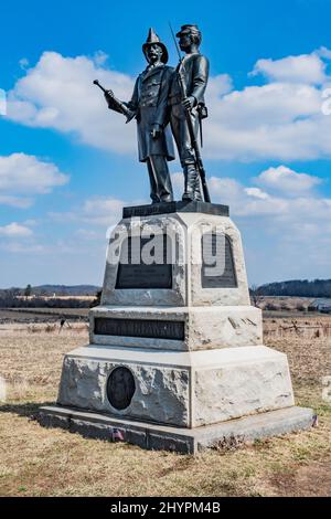 Monument au New York Infantry Regiment 73rd, Gettysburg National Militaruy Park, Pennsylvanie, États-Unis Banque D'Images