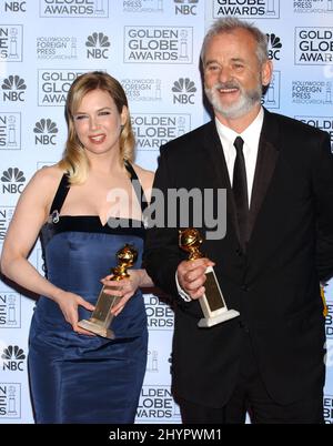 RENEE ZELLWEGER ET BILL MURRAY ASSISTENT AUX GOLDEN GLOBE AWARDS 61ST À BEVERLY HILLS, EN CALIFORNIE. IMAGE : PRESSE BRITANNIQUE Banque D'Images