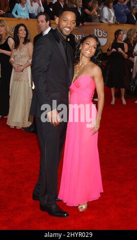 Will Smith et Jada Pinkett Smith assistent aux Prix annuels de la Guilde des acteurs de l'écran 13th au Shrine Auditorium. Photo : presse britannique Banque D'Images