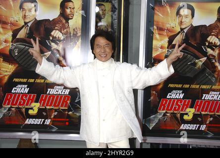 Jackie Chan assiste à la première « Rush Hour 3 » au Mann Chinese Theatre à Hollywood. Photo : presse britannique Banque D'Images