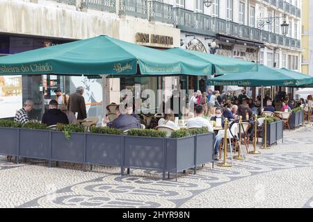 Le café A Brasileira do Chiado, Lisbonne, Portugal Banque D'Images