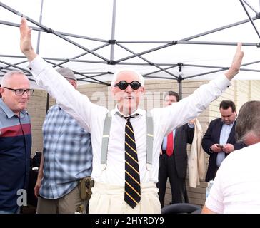 Roger Stone à l'église de la Bible Global Vision à Mt. Juliet, TN., le 30 août 2020 Banque D'Images