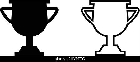 Une icône de trophée noir et blanc. Classement et récompense. Coupe du champion. Vecteurs. EPS10. Vecteur modifiable. Illustration de Vecteur