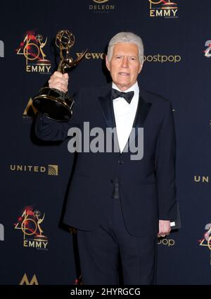 Alex Trebek est décédé à l'âge de 80 ans d'un cancer à Los Angeles, ca. Le 8 novembre 2020 Alex Trebek 46th Prix d'Emmy annuels de jour - salle de presse tenue au Centre civique de Pasadena le 5 mai 2019./AFF-USA Banque D'Images