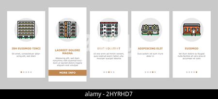 Maison architectural extérieur Onboarding Icons Set Vector Illustration de Vecteur