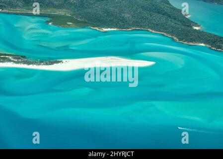 Vue aérienne de la belle en Whitsunday Islands Whitehaven Beach, Australie Banque D'Images