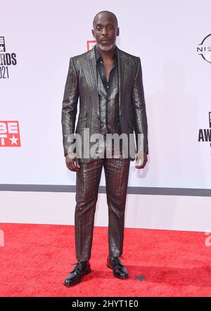 Michael K. Williams a été trouvé mort d'une suspicion de surdose d'héroïne dans son penthouse de Brooklyn lundi, à l'âge de 54 ans à New York. Michael K. Williams aux BET Awards 2021 qui se tiennent au Microsoft Theatre L.A. En direct le 27 juin 2021 à Los Angeles, CA. Banque D'Images