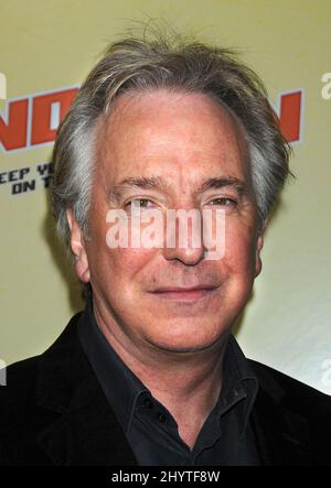 Alan Rickman lors de la première du nouveau film "Nobel son", qui s'est tenu au Théâtre égyptien de Los Angeles. Banque D'Images