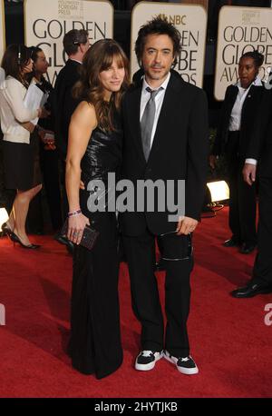 Robert Downey Jr. Et sa femme Susan Levin à l'occasion des Golden Globe Awards 66th à l'hôtel Beverly Hilton. Banque D'Images