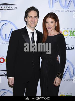 Daniel Zelman et Debra messing aux Prix annuels de la Guilde des producteurs 20th qui se tiennent au Palladium, à Hollywood. Banque D'Images