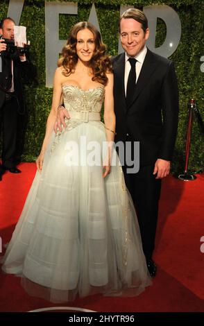 Sarah Jessica Parker et Matthew Broderick assistent à la Vanity Fair Oscar Party 2009, qui s'est tenue à l'hôtel Sunset Tower, Los Angeles. Banque D'Images