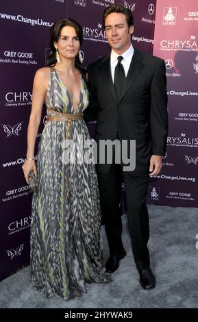 Angie Harmon, Jason Sehorn au gala annuel de bal aux papillons Chrysalis 8th à Los Angeles. Banque D'Images