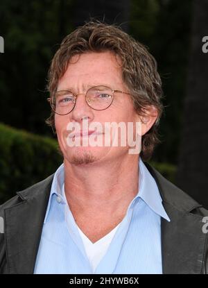 L'église Thomas Haden arrive à la première « Imaginez que » qui s'est tenue sur le lot Paramount Studios à Hollywood, en Californie. Banque D'Images