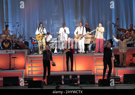 Chicago and Earth, Wind and Fire in concert au Bethel Woods Center for the Arts, New York. Banque D'Images