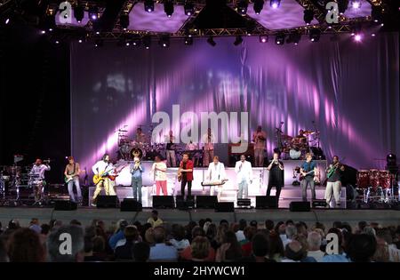 Chicago and Earth, Wind and Fire in concert au Bethel Woods Center for the Arts, New York. Banque D'Images