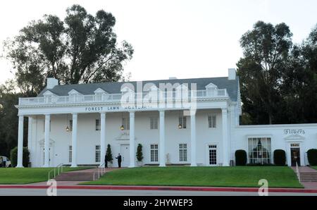 Michael Jackson Funeral Service à Forest Lawn Memorial-Parks et Mortuaries dans les Hollywood Hills, Californie, États-Unis. Banque D'Images