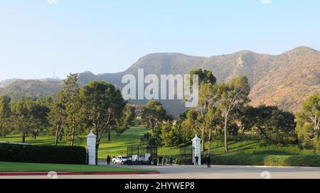 Michael Jackson Funeral Service à Forest Lawn Memorial-Parks et Mortuaries dans les Hollywood Hills, Californie, États-Unis. Banque D'Images