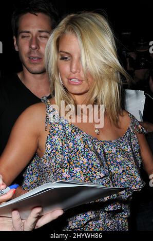 Jessica Simpson a vu quitter Katsuya à Hollywood. Banque D'Images