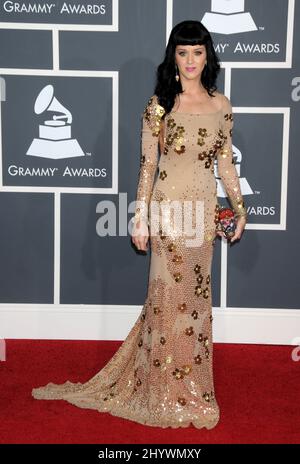 Katy Perry arrive aux Grammy Awards annuels 52nd qui se tiennent au Staple Center de Los Angeles, en Californie. Banque D'Images