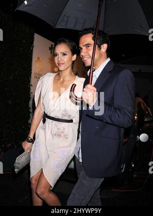 Jessica Alba et Cash Warren au Global Green USA's Annual Pre-Oscar Party 7th tenu à Avalon Hollywood, en Californie. Banque D'Images