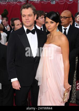 Matt Damon et Luciana Barroso arrivent aux Academy Awards 82nd au Kodak Theatre de Los Angeles. Banque D'Images