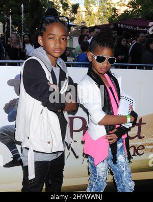 Jaden Smith et Willow Smith à la première « The Perfect Game », qui s'est tenue aux théâtres Pacific du Grove, Los Angeles. Banque D'Images