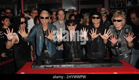 Scorpions à l'induction des Scorpions dans RockWalk d'Hollywood, tenu au Hollywood Guitar Center. Banque D'Images