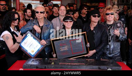 Scorpions à l'induction des Scorpions dans RockWalk d'Hollywood, tenu au Hollywood Guitar Center. Banque D'Images