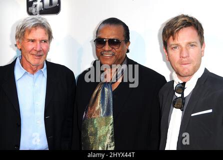 Harrison Ford, Billy Dee Williams et Ewan McGregor lors de la projection de l'anniversaire de 30th de « l'Empire Strikes Back » pour l'hôpital de recherche pour enfants de St. Jude tenu aux cinémas ArcLight, Hollywood, Californie Banque D'Images