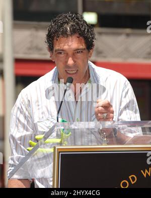 Antonio Banderas lors d'une cérémonie où Shrek est honoré d'une étoile sur le Hollywood Walk of Fame à Los Angeles, Etats-Unis. Banque D'Images