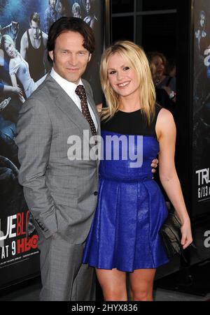 Stephen Moyer et Anna Paquin à la première de la saison 3 'True Blood' qui s'est tenue au Arclight Theatre de Los Angeles, aux États-Unis. Banque D'Images