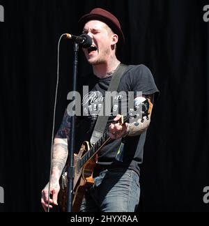 Brian Fallon, de Gaslight Anthem, se produit au Austin City Limits Music Festival, au parc Zilker d'Austin, au Texas, aux États-Unis. Banque D'Images