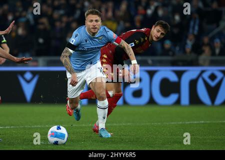 Rome, Italie. 14th mars 2022. Ciro immobile (Lazio) en action pendant la série Un match entre SS Lazio vs Venezia FC au Stadio Olimpico le 14 mars 2022 à Rome, Italie. (Credit image: © Giuseppe Fama/Pacific Press via ZUMA Press Wire) Banque D'Images