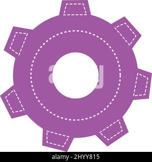 Conception plate d'icône d'engrenage isolée Vector Illustration de Vecteur
