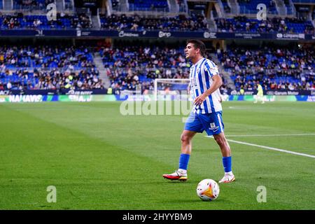 Malaga, Espagne. 12th mars 2022. Victor Gomez vu lors du match la Liga Smartbank 2021/2022 entre Malaga CF et SD Ponferradina au stade la Rosaleda. Note finale; Malaga CF 0:0 SD Ponferradina (photo de Francis Gonzalez/SOPA Images/Sipa USA) crédit: SIPA USA/Alay Live News Banque D'Images