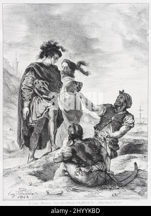 Hameau et Horatio devant les fossiles. Eugène Delacroix (France, Charenton-Saint-Maurice, 1798-1863). France, 1843. Imprimés; lithographies. Lithographie Banque D'Images