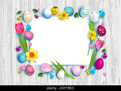 Carte de vacances de Pâques pour voeux Illustration de Vecteur